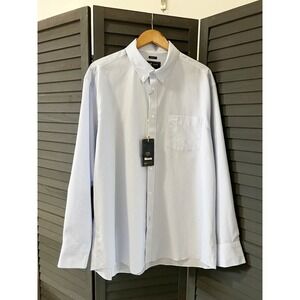 RKF Cityscape Collection Men's XL Regular Fit Striped Light Blue Shirt Cotton‎